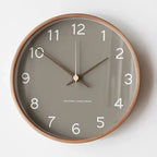 Scandinavian Round Wood Wall Clock Silent Sweep Movement
