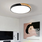 Scandinavian Round Wood Trim Flush Mount Ceiling Lamp LED - Image 2