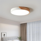 Scandinavian Round Wood Trim Flush Mount Ceiling Lamp LED - Image 3