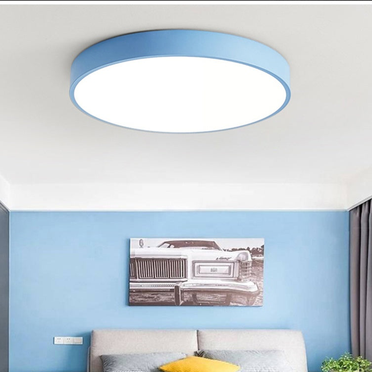 Scandinavian Round Wood Trim Flush Mount Ceiling Lamp LED - Image 4