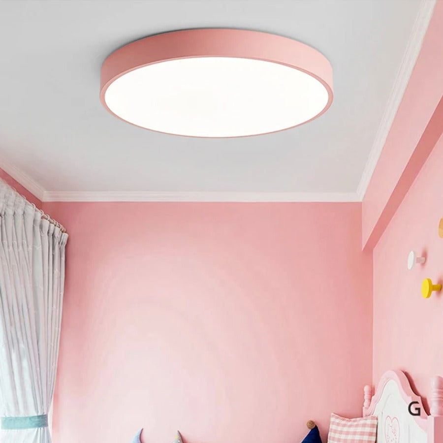 Scandinavian Round Wood Trim Flush Mount Ceiling Lamp LED - Image 5