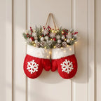Mitten Shaped Christmas Door Hanger Warm White LED