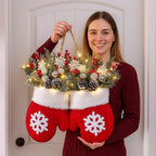 Mitten Shaped Christmas Door Hanger Warm White LED - Image 2