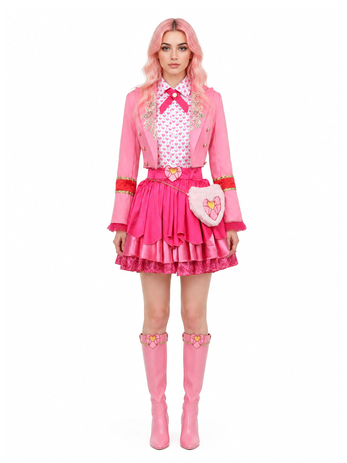 Halloween Costume Pink Princess Academy Blazer Ruffle Skirt Set - Image 7