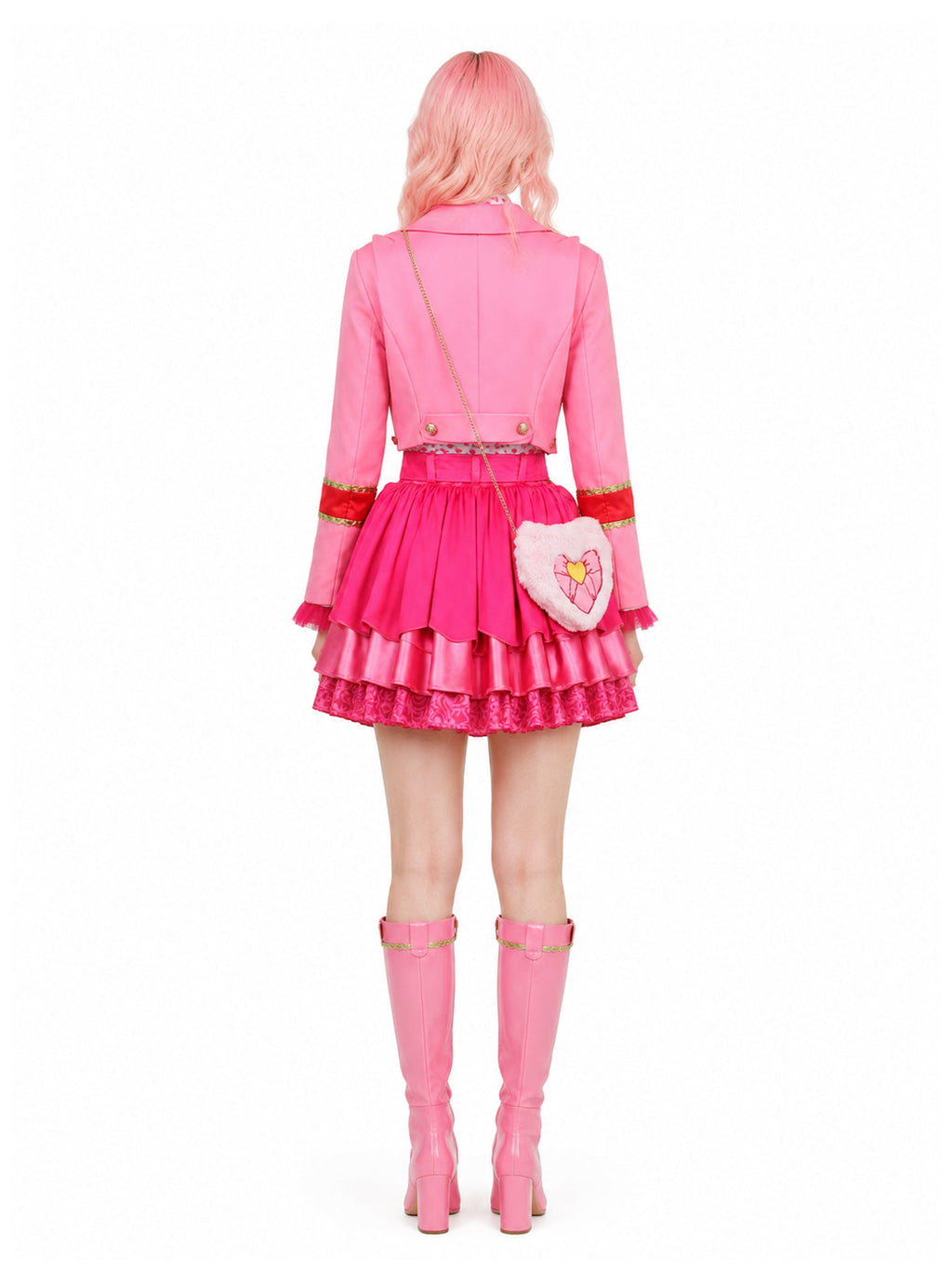 Halloween Costume Pink Princess Academy Blazer Ruffle Skirt Set - Image 9