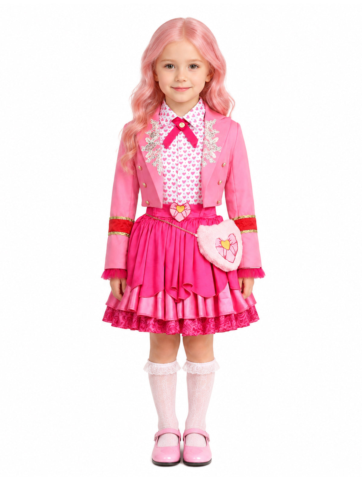 Halloween Costume Pink Princess Academy Blazer Ruffle Skirt Set - Image 2