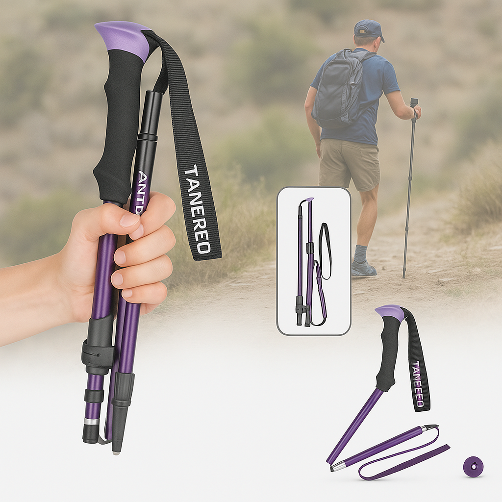 Hiking Poles Adjustable Foldable Sticks for Walking & Trekking - Image 5