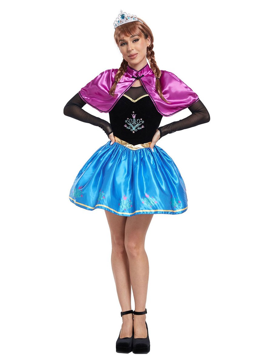 Adult 3 Piece Velvet Ice Queen Costume - Image 2