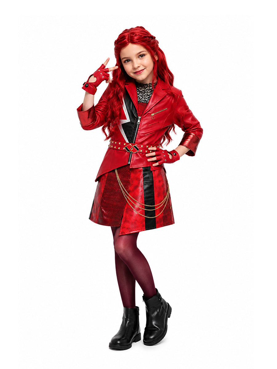 6 Piece PU Leather Red Princess Cosplay Costume