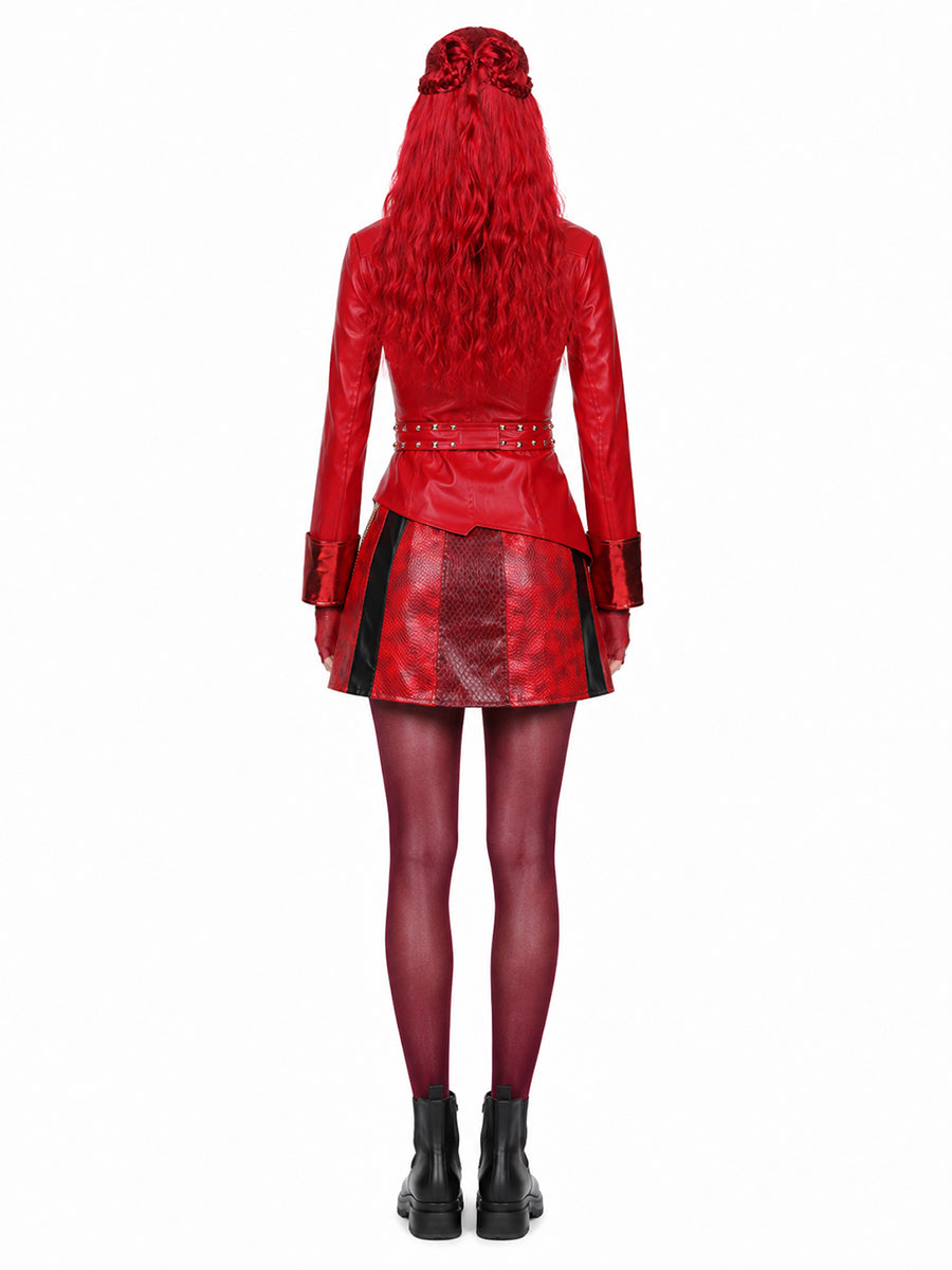 6 Piece PU Leather Red Princess Cosplay Costume - Image 9
