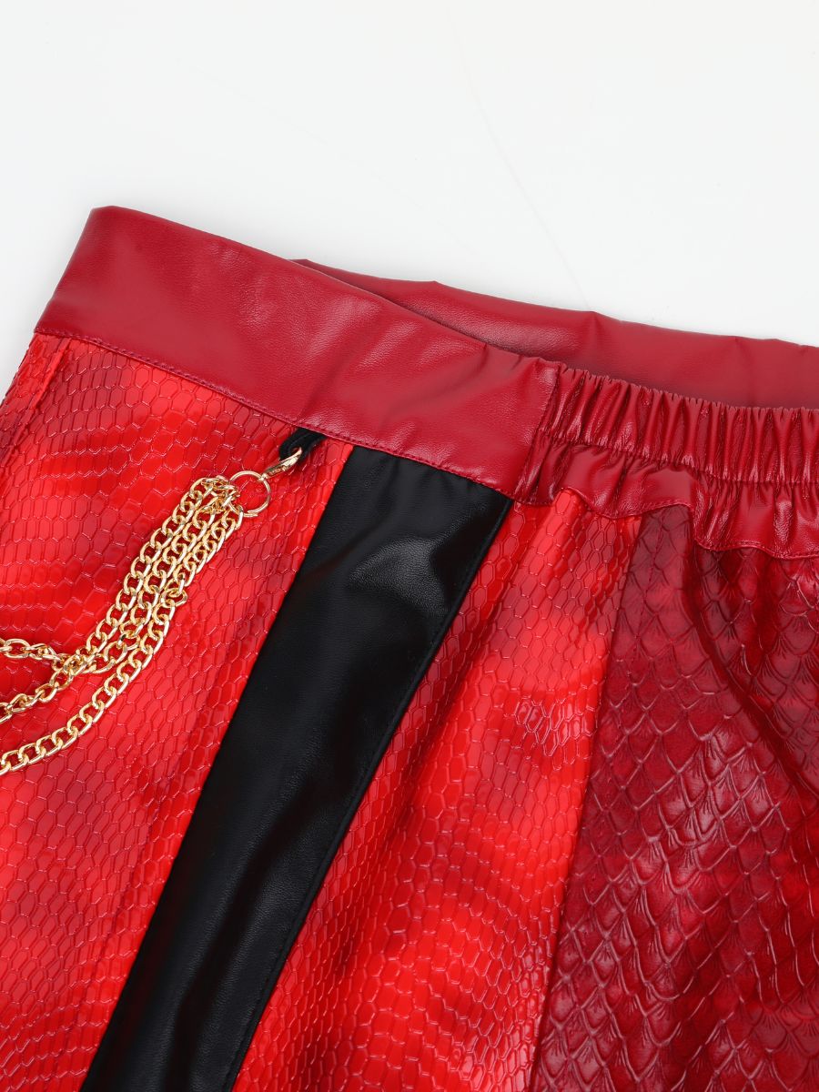 6 Piece PU Leather Red Princess Cosplay Costume - Image 13