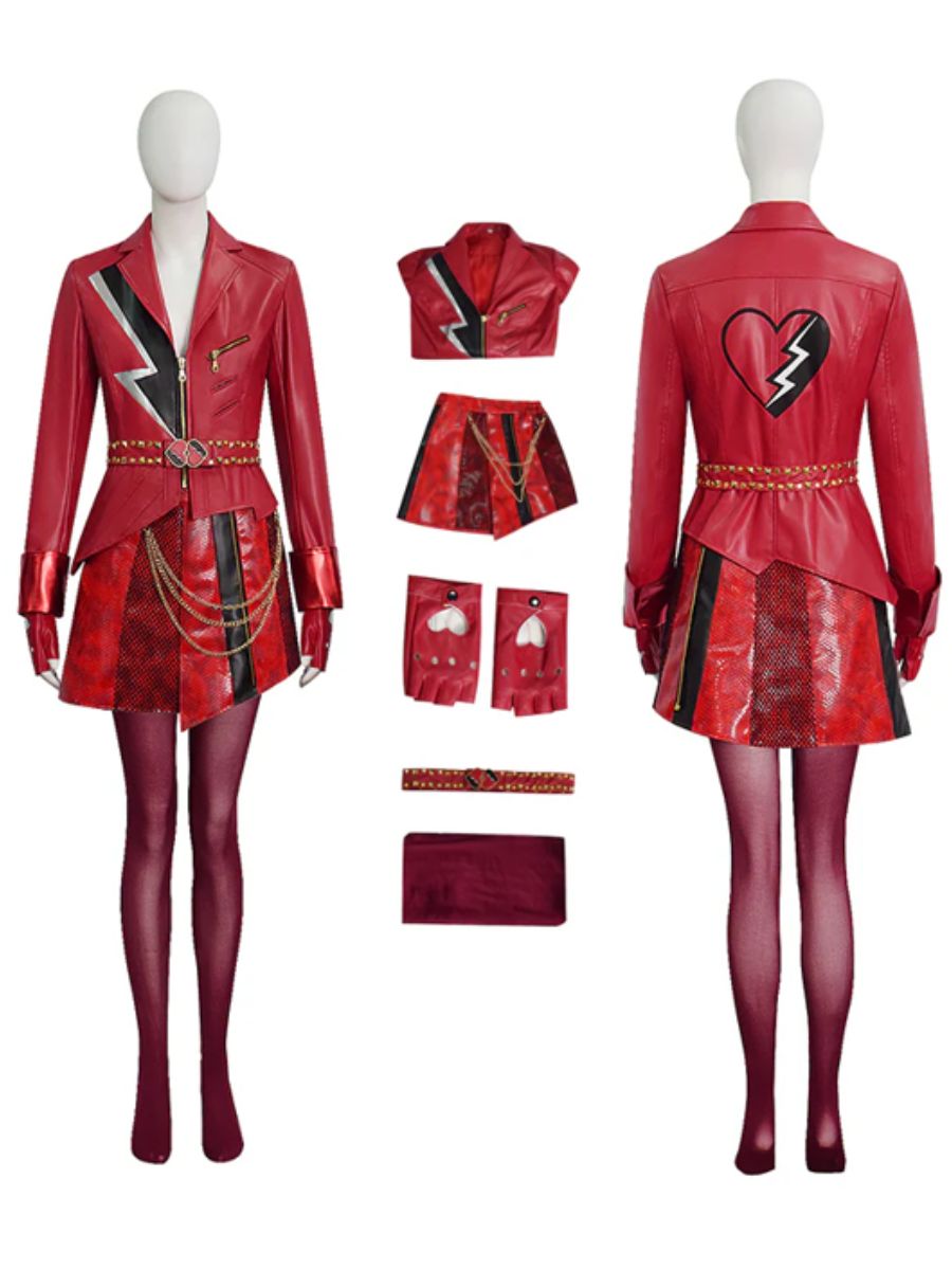6 Piece PU Leather Red Princess Cosplay Costume - Image 15