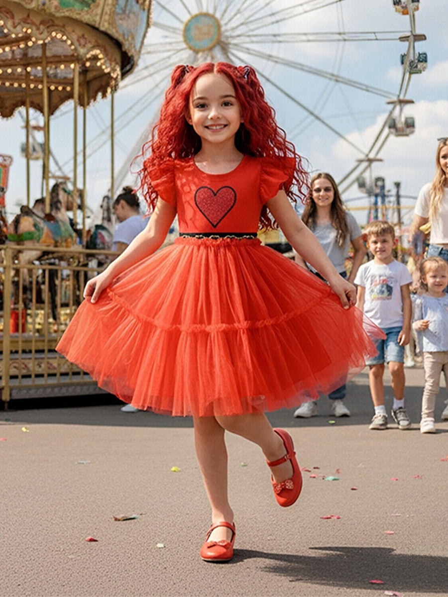 Girls Tulle Princess Costume Dress - Image 4