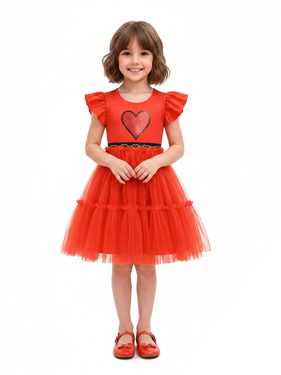 Girls Tulle Princess Costume Dress - Image 6