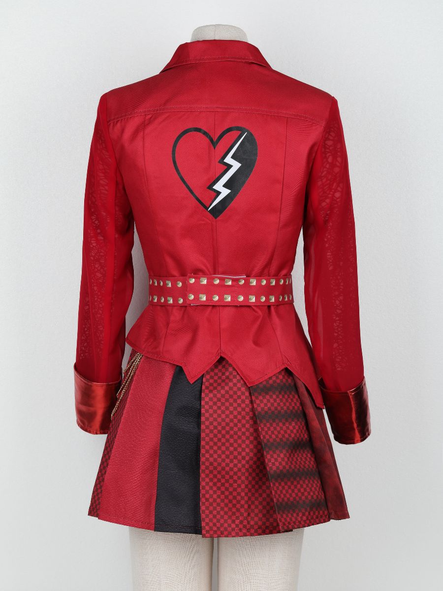 Halloween Costume Womens Red Princess Rocker Cosplay Set - Image 11