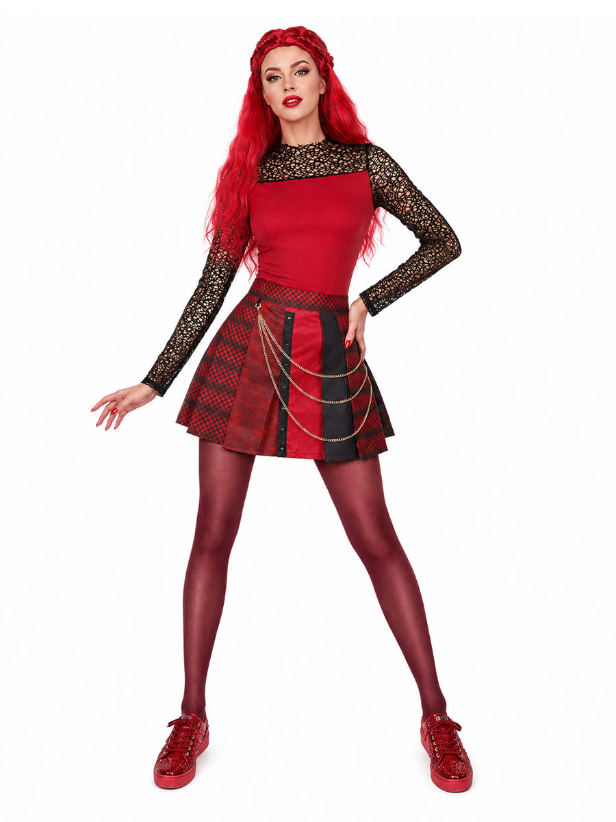 Halloween Costume Womens Red Princess Rocker Cosplay Set - Image 3