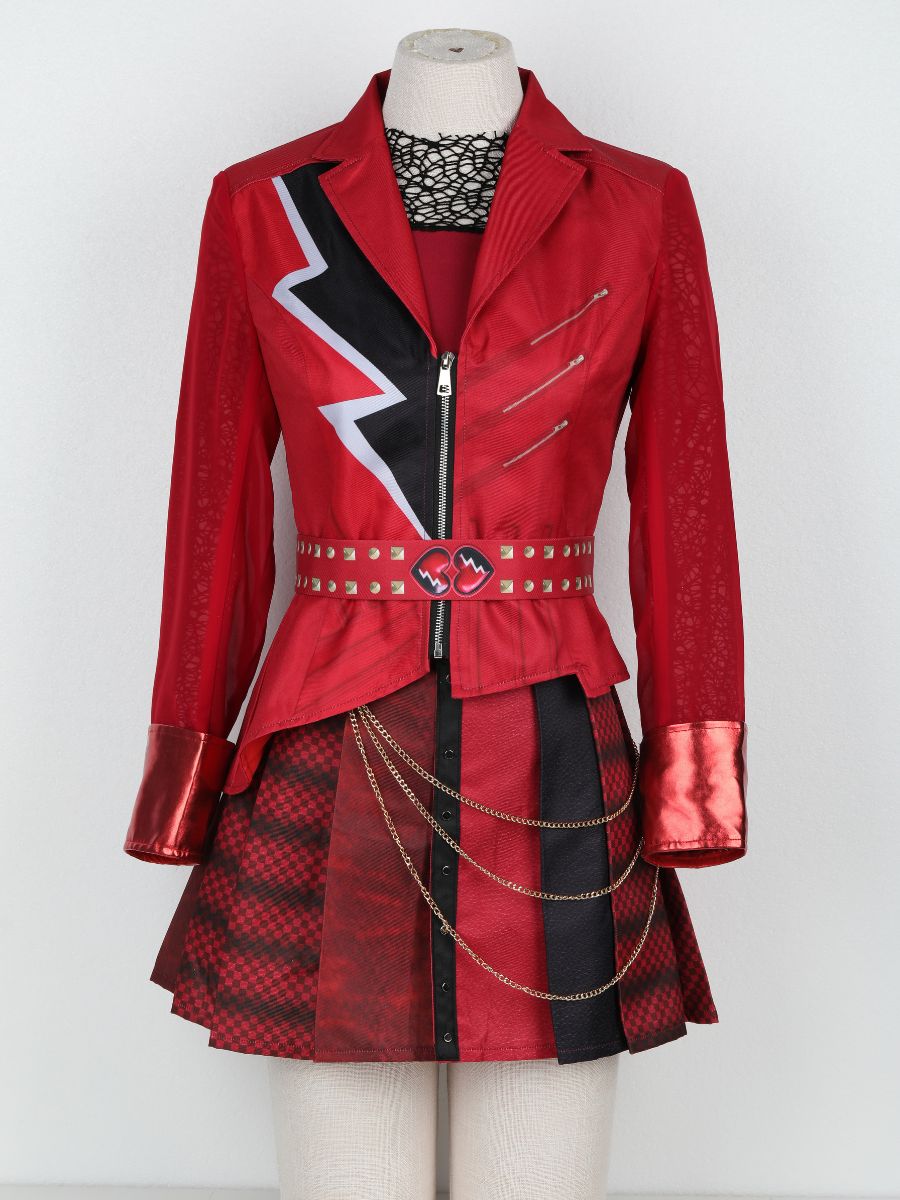 Halloween Costume Womens Red Princess Rocker Cosplay Set - Image 9