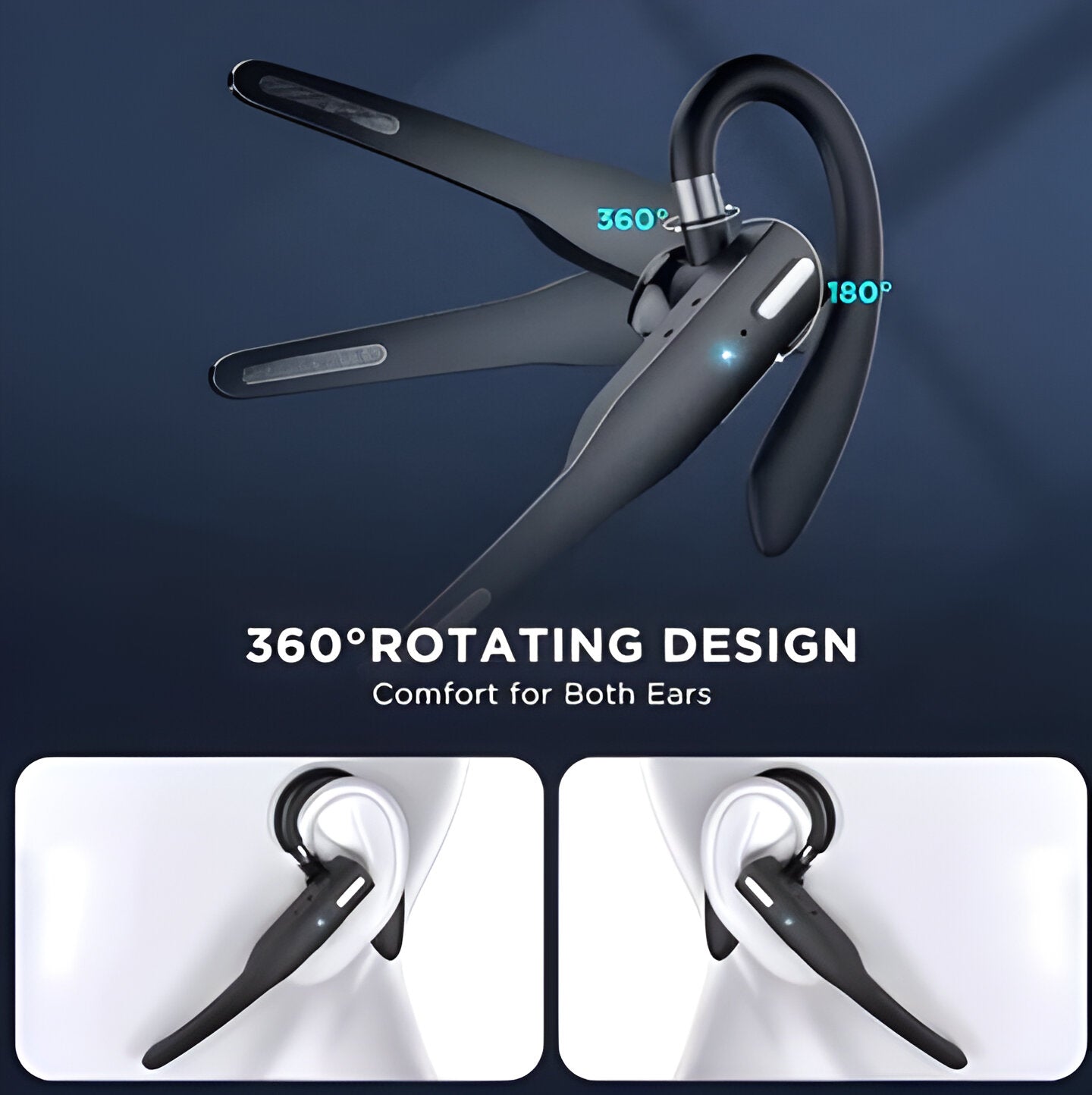 Wireless Bluetooth Headset Dual Microphone Noise Cancelling Earpiece - Image 3