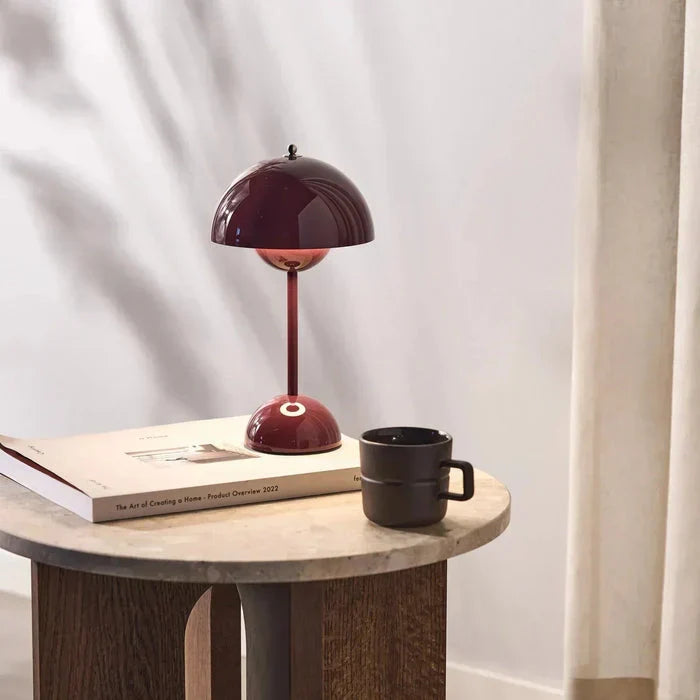 Wireless Round Metal Table Lamp Rechargeable Touch Dimmable - Image 6