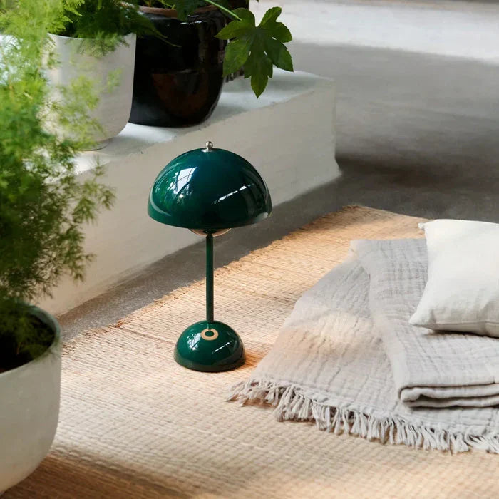 Wireless Round Metal Table Lamp Rechargeable Touch Dimmable - Image 7