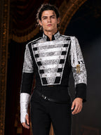 Mens Sequin Pop Star Military Jacket - Image 4