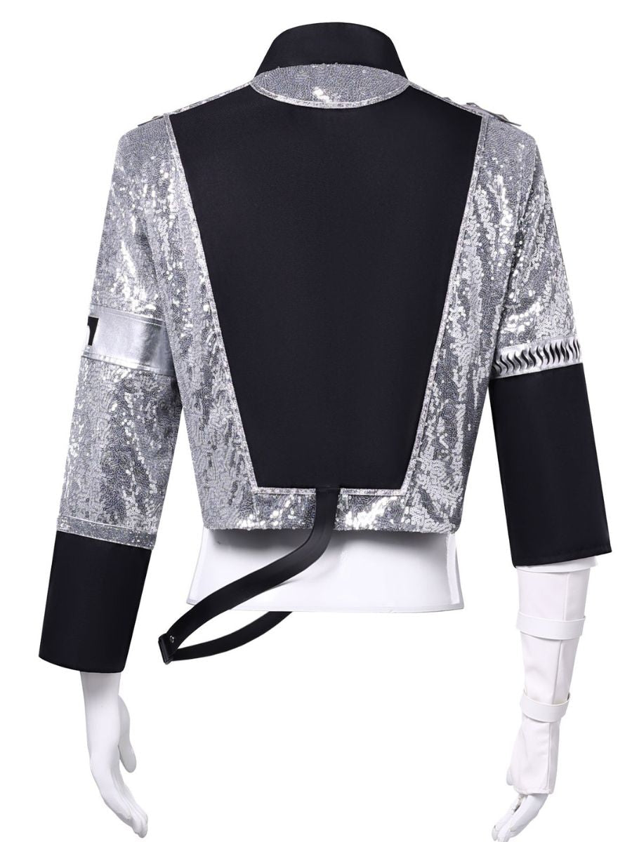 Mens Sequin Pop Star Military Jacket - Image 7