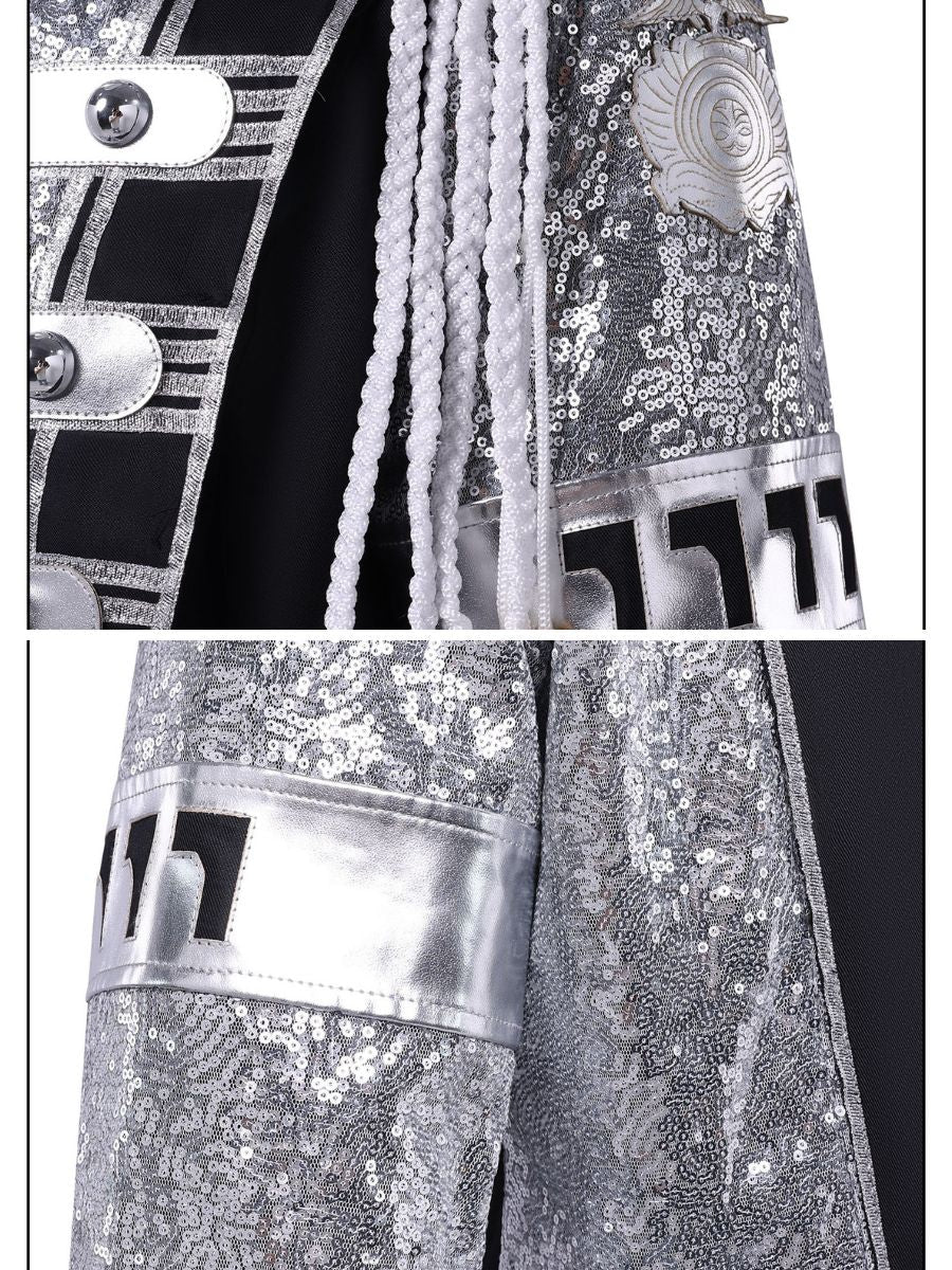 Mens Sequin Pop Star Military Jacket - Image 9