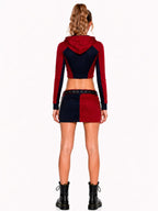 Women 2 Piece Hoodie Skirt Set Spider Web - Image 3