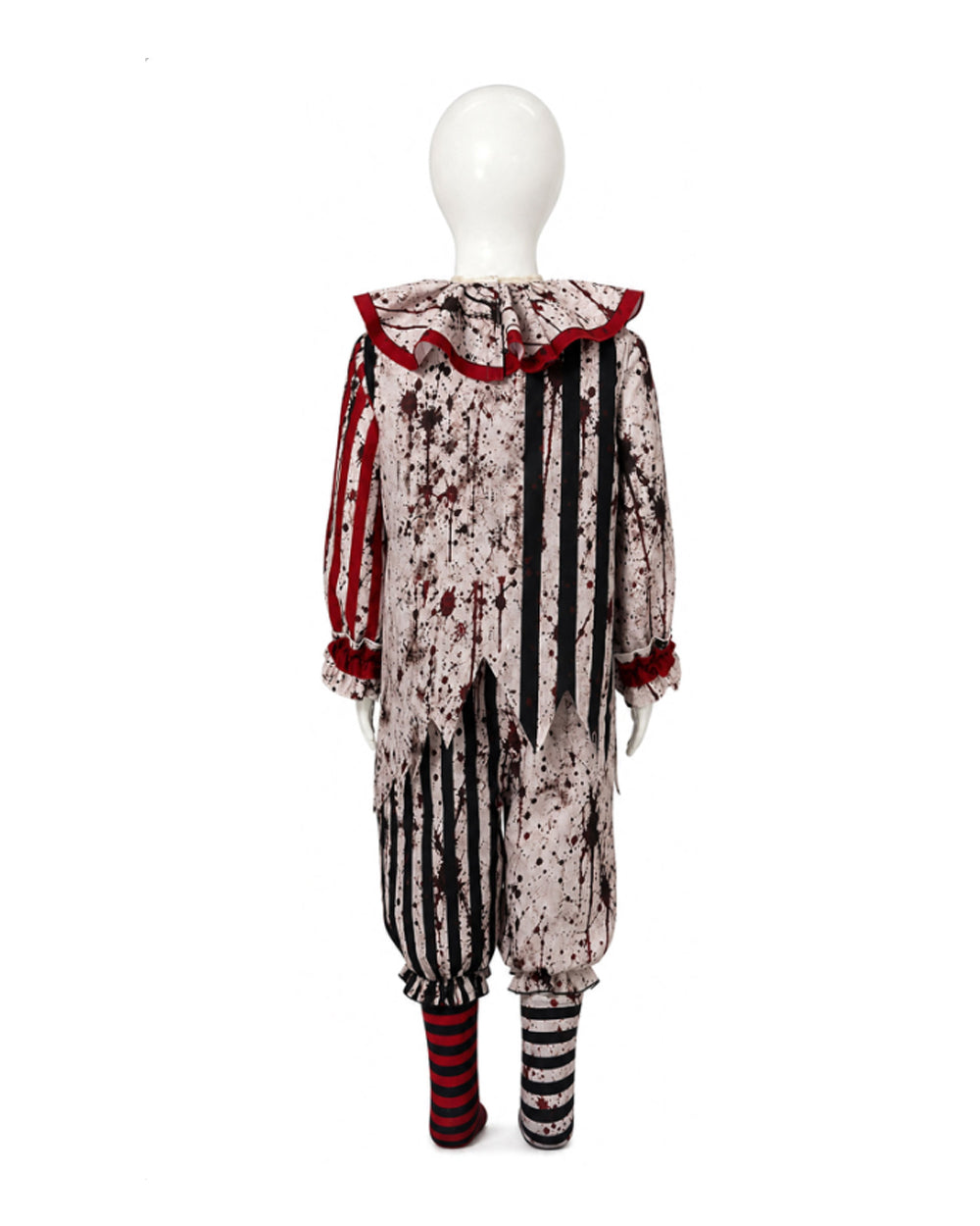 Clown Costume Adult Black White Striped Pierrot Jumpsuit - Image 12