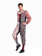Clown Costume Adult Black White Striped Pierrot Jumpsuit - Image 7