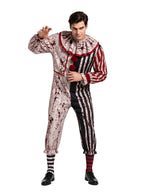 Clown Costume Adult Black White Striped Pierrot Jumpsuit - Image 9