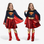 Costume de super-héroïne stylé avec cape pour filles