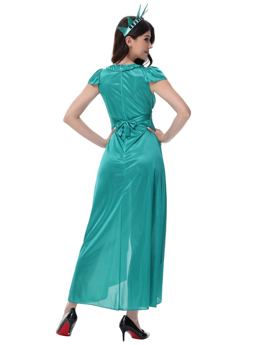 Girls Women 2 Piece Statue of Liberty Costume - Image 5