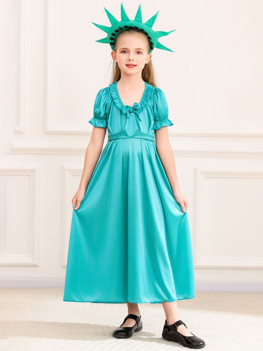 Girls Women 2 Piece Statue of Liberty Costume