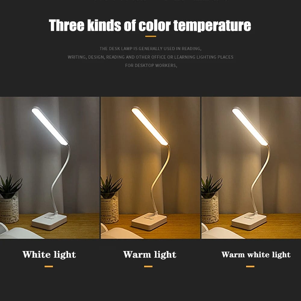 USB Rechargeable Desk Lamp Flexible Arm with Dimmable Multi-Color Lighting - Image 4