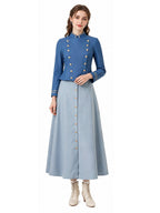 Women 2 Piece Costume Victorian Military