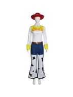 Western Cowgirl Costume 4 Piece Cow Print Set Red Hat - Image 9