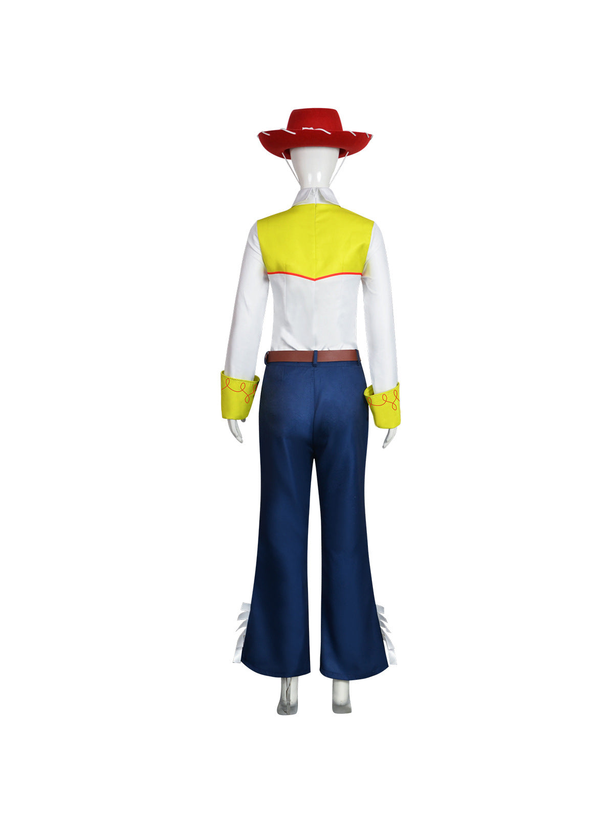 Western Cowgirl Costume 4 Piece Cow Print Set Red Hat - Image 10