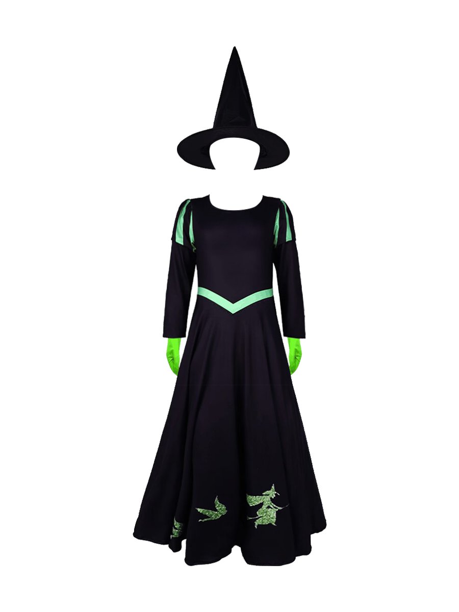 Womens 3 Piece Witch Costume Puff Sleeve - Image 2