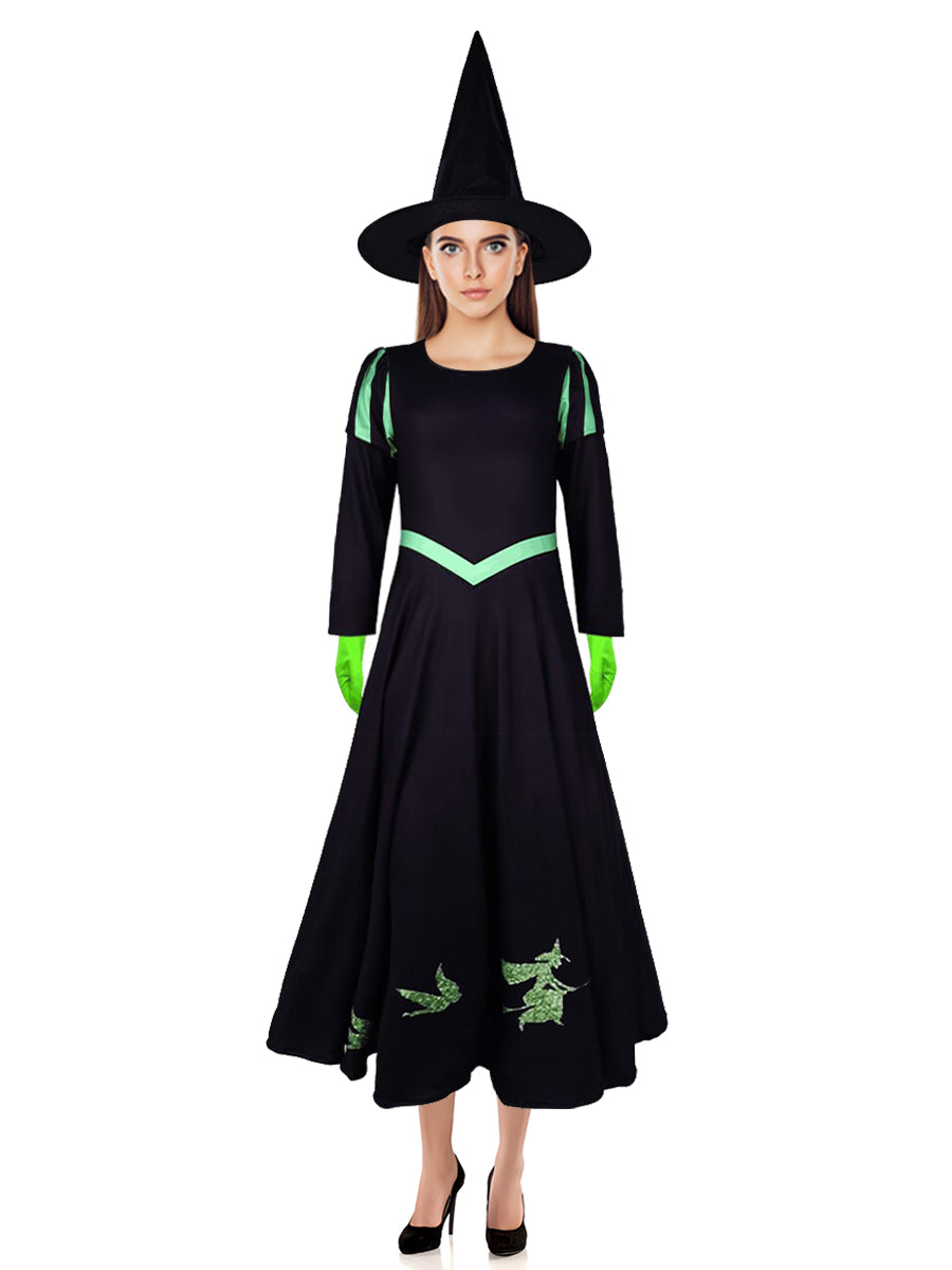 Womens 3 Piece Witch Costume Puff Sleeve - Image 5