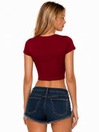 Women Crop Top Spider Graphic - Image 3